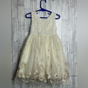 Miss Angel Flower Dress W/Slip Girls 24 (2T) EUC